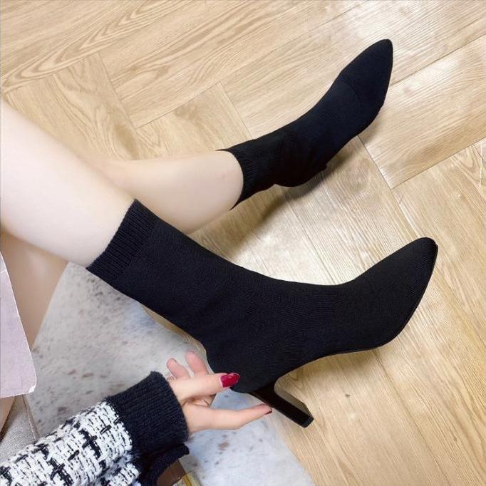 Sarah Express Women's Chunky Heel Thigh High Boots