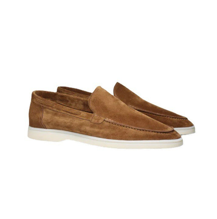 Sarah Express Matte Suede Slip-on Men's Loafers Brown