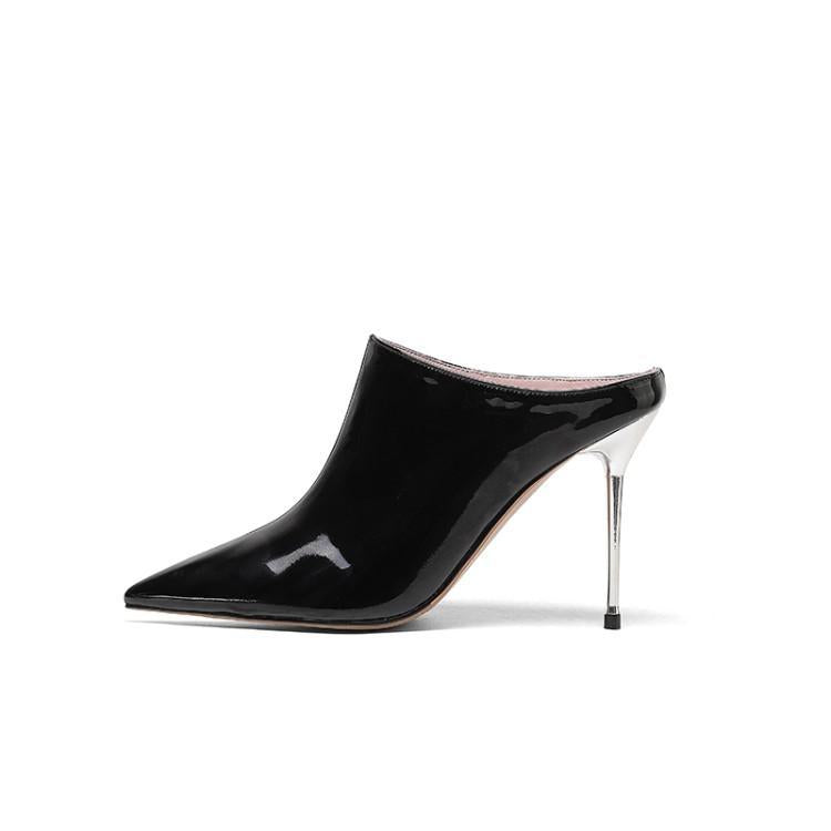 Sarah Express Pointed Toe Stiletto Patent Mules