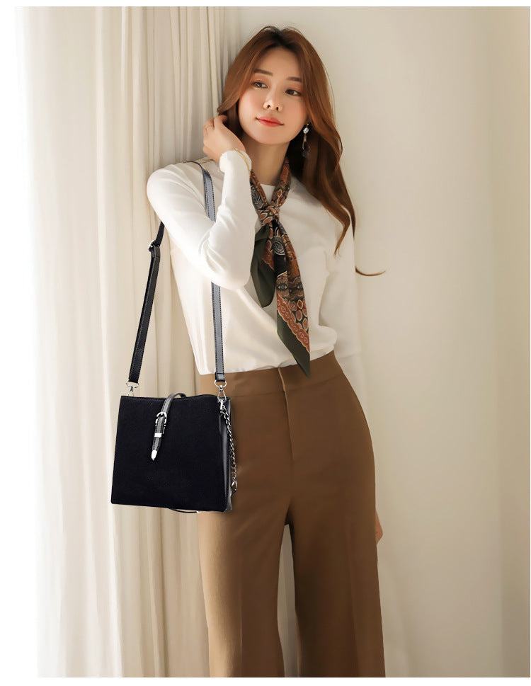 Sarah Express Structured Buckle Detail Shoulder Bag