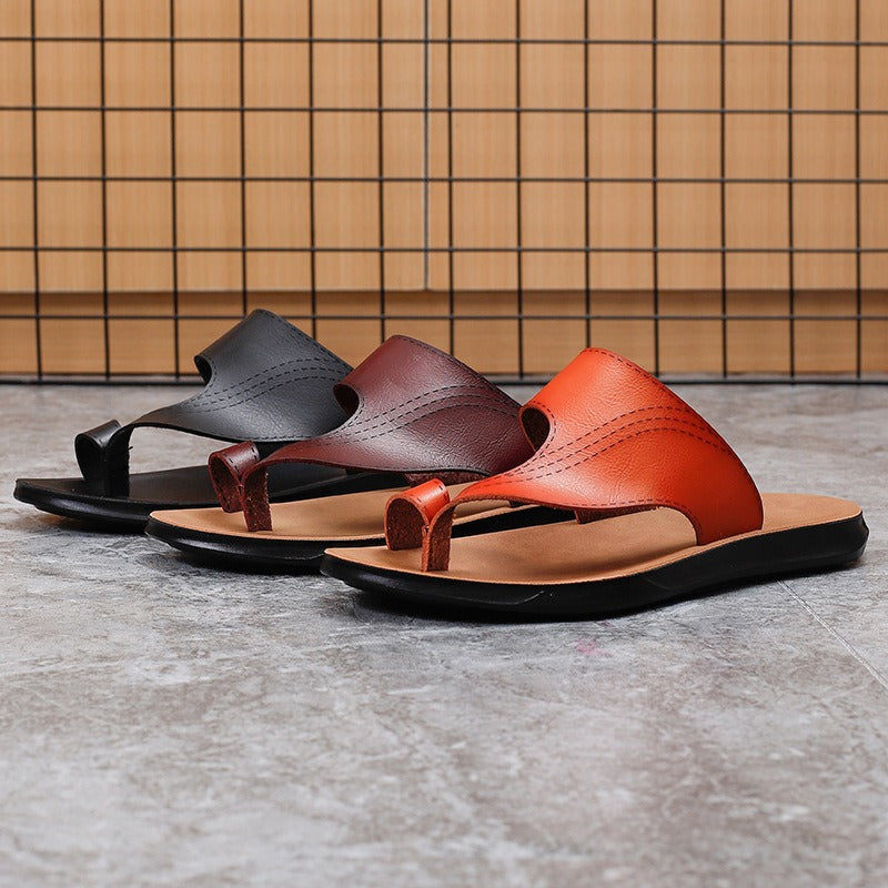 Sarah Express Men's Casual Microfiber Toe Post Sandals