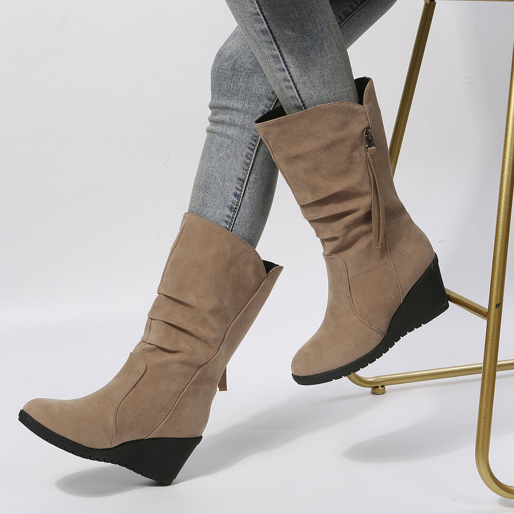 Large Size Low Heel Round Toe Women's Martin Boots – product detail alternate view