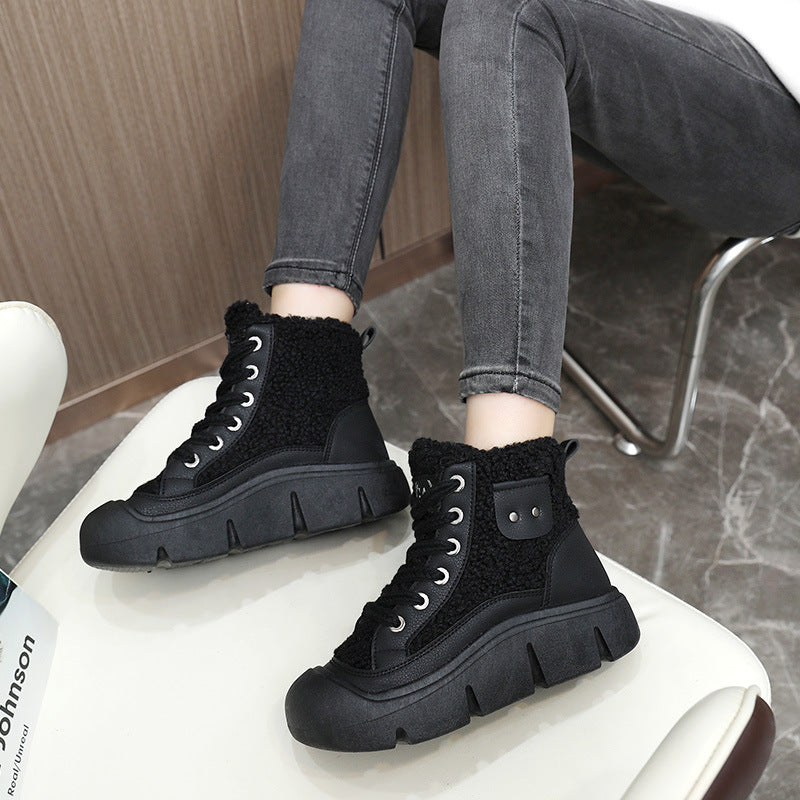 Sarah Express Lace-Up Cashmere Lined High-Top Snow Boots