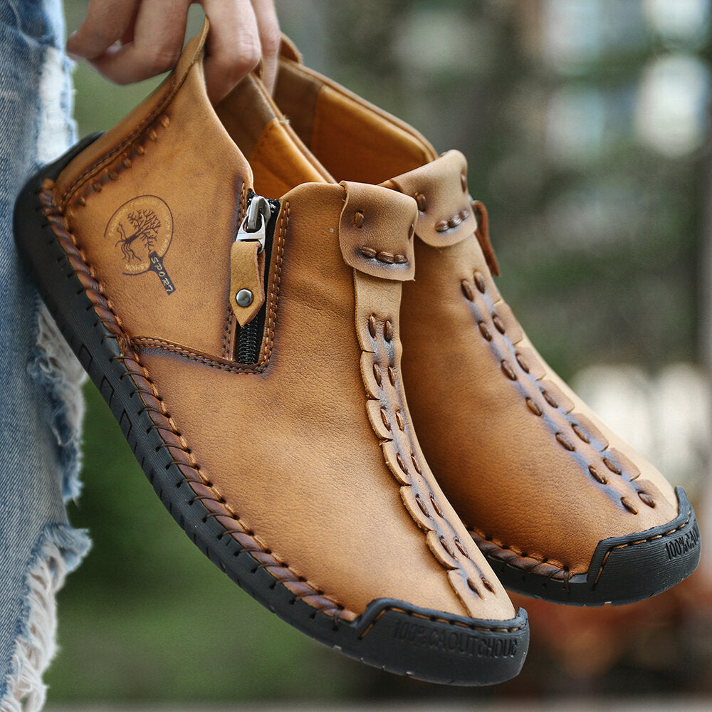 Sarah Express Men's Side Zipper Martin Ankle Boots
