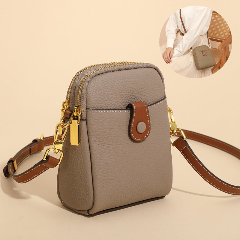 Sarah Express Lychee Pattern Small Leather Crossbody Bag