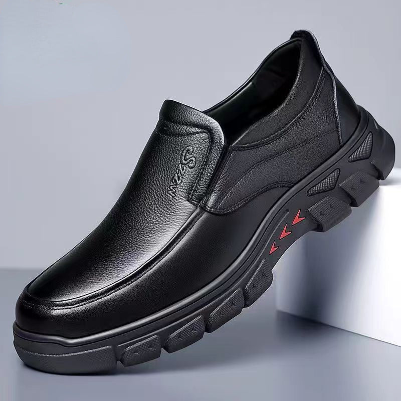 Sarah Express Casual Round Toe Slip-On Leather Flats Black 5755 Feet