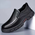 Sarah Express Casual Round Toe Slip-On Leather Flats Black 5755 Feet