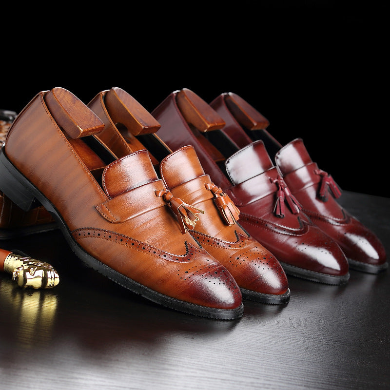 Sarah Express Men's Pointed Toe Tassel Loafers