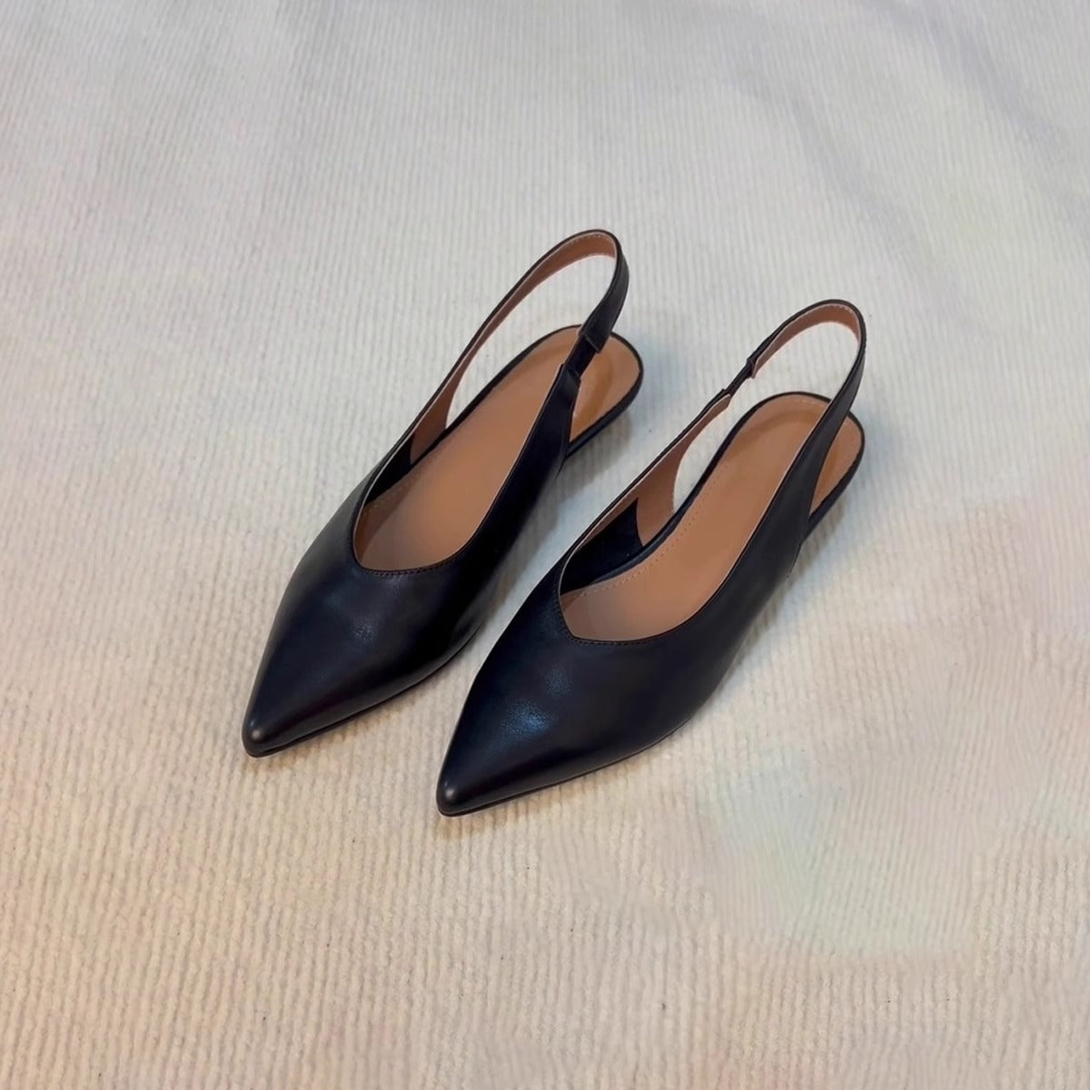 Sarah Express Pointed-Toe Suede Slip-On Flat Sandals