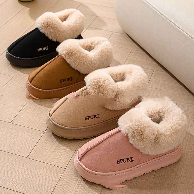 Sarah Express Women's Plush Faux Fur Platform Slippers
