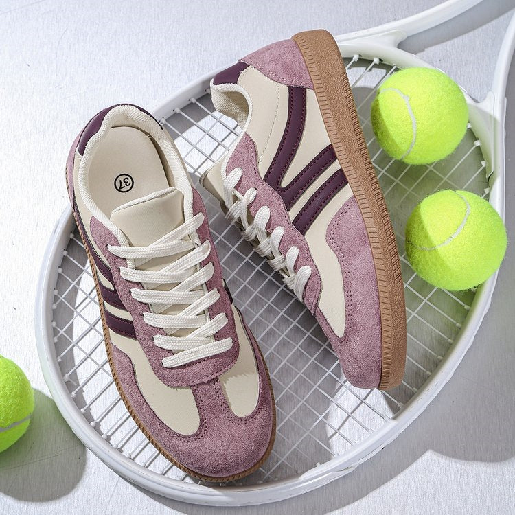 Sarah Express Purple Rhinestone Low-Top Sneakers