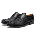 Sarah Express Men's Crocodile Pattern Leather Dress Shoes Black