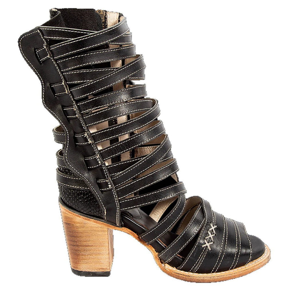 Sarah Express Retro Stiletto Cutout Ankle Strap Sandals
