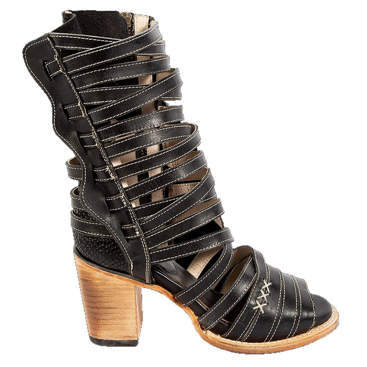 Sarah Express Retro Stiletto Cutout Ankle Strap Sandals
