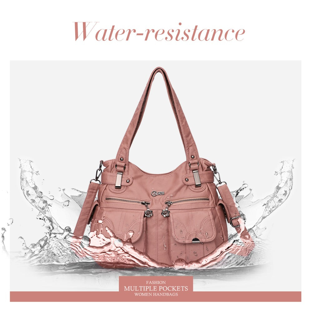 Sarah Express Soft Leather Multi-Pocket Messenger Bag