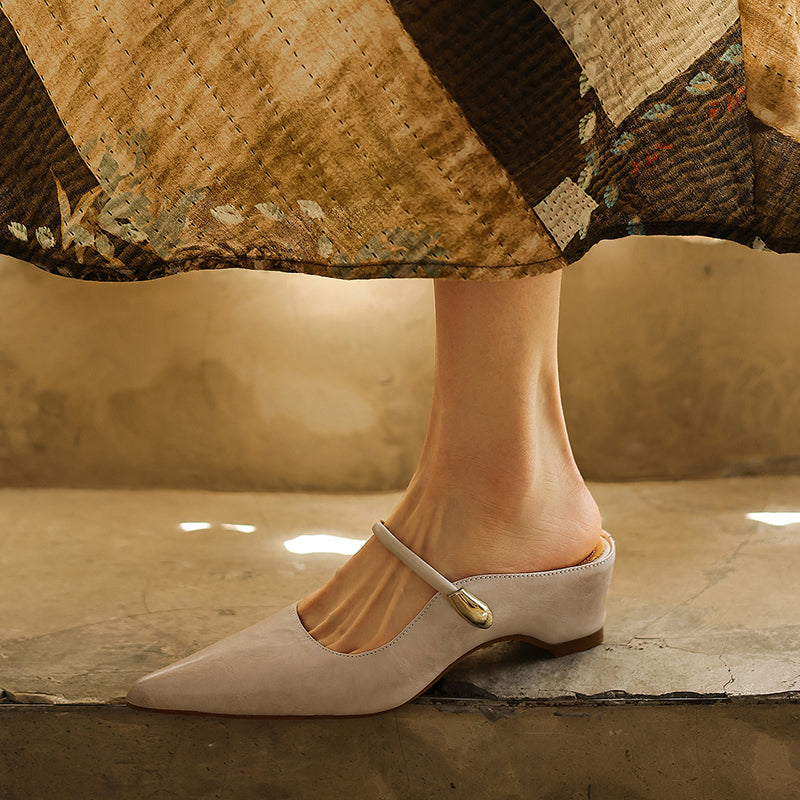 Sarah Express Pointed Toe Mary Jane Mule Sandals