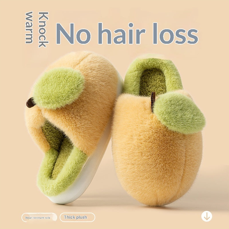 Sarah Express Plush Peach Indoor Slippers Yellow
