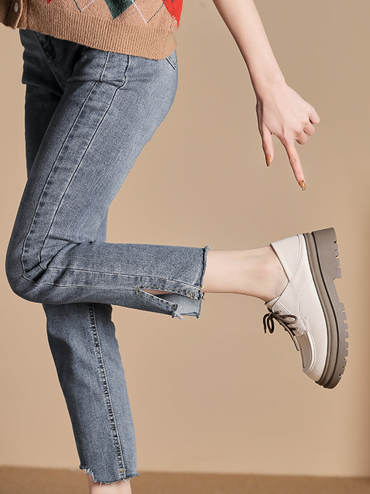 Sarah Express Lace Up Thick Heel Oxford Shoes