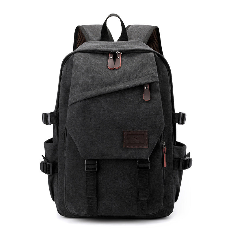 Sarah Express Retro Canvas Large Capacity Student Backpack Black