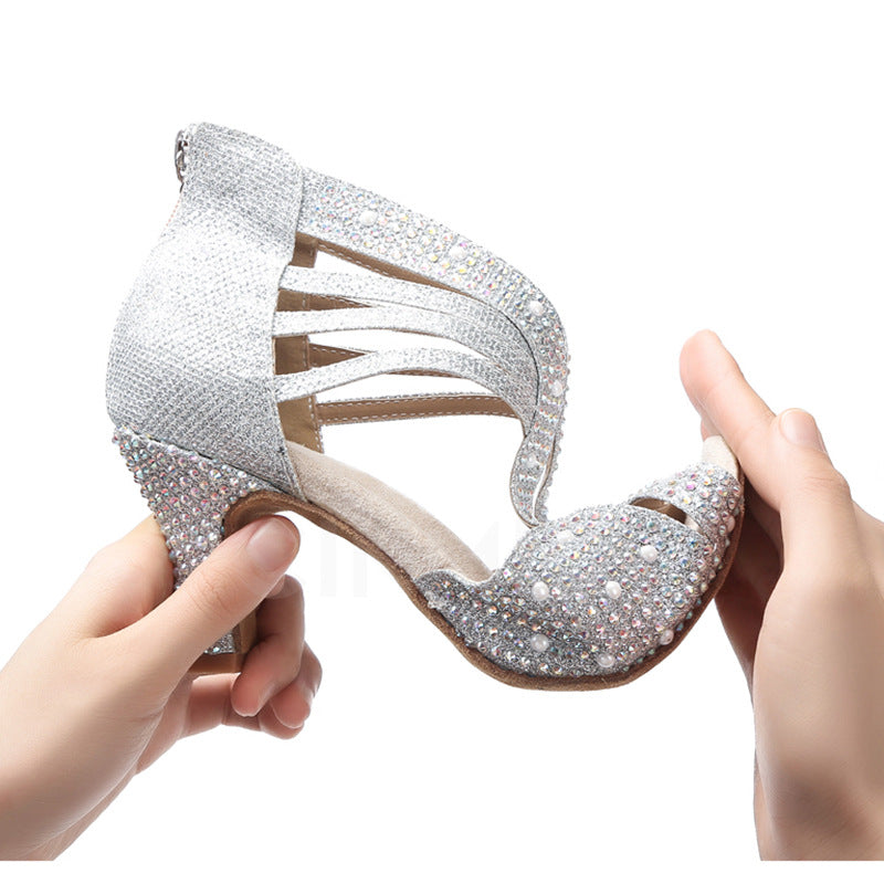 Sarah Express Crystal Embellished Latin Dance Heels