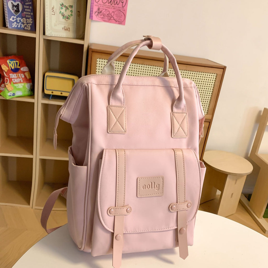 Sarah Express Large Water Resistant Nylon Travel Backpack Pink