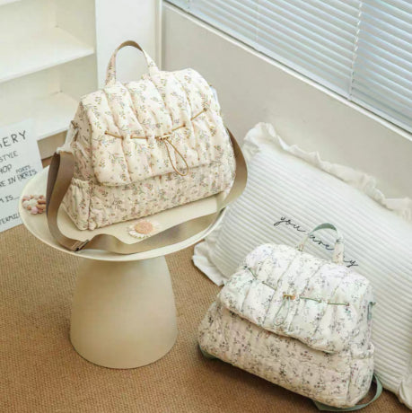 Sarah Express Floral Pattern Breathable Diaper Tote Bag