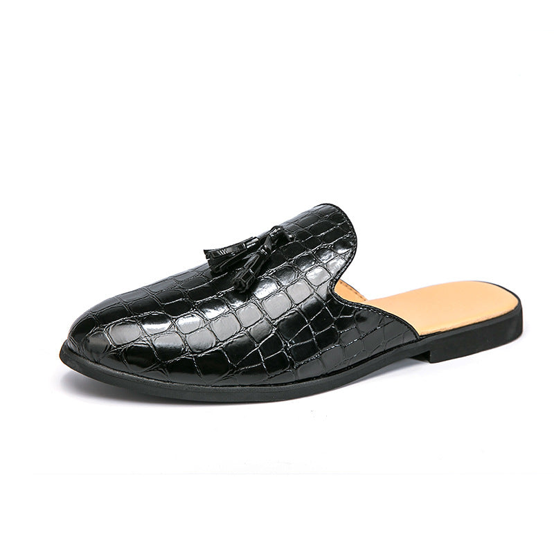 Sarah Express Men's Tassel Slip-On Brogue Mules