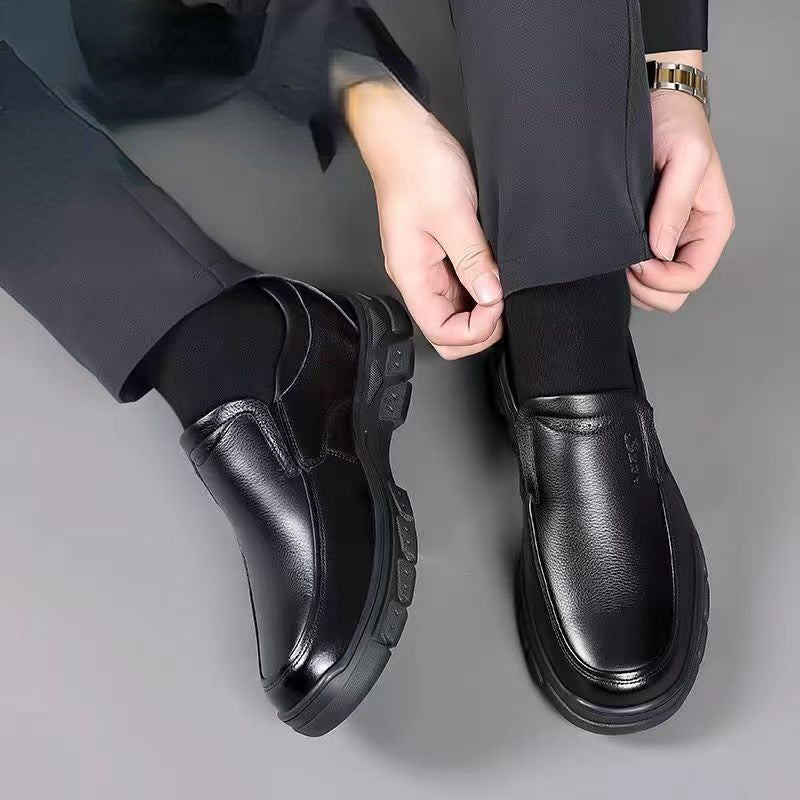 Sarah Express Casual Round Toe Slip-On Leather Flats