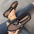 Sarah Express Breathable Mesh Slip-On Ballet Flats Black Without Buckle