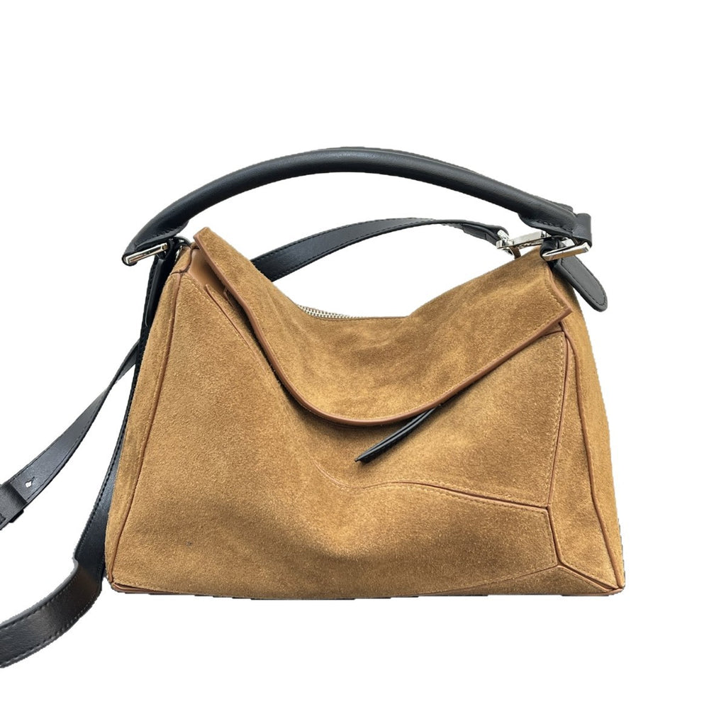 Sarah Express Quilted Patchwork Suede Leather Tote Bag