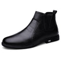 Sarah Express Men's Casual Leather Slip-On Boots Black Single Liner