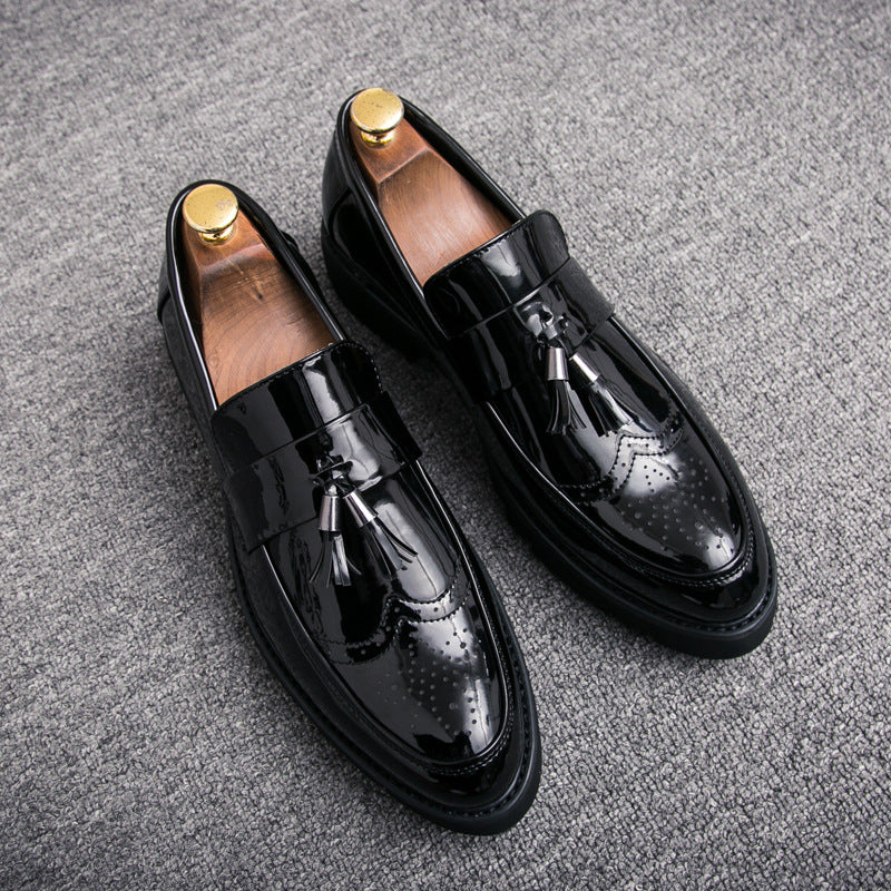 Sarah Express Men's British Style Tassel Loafers Black