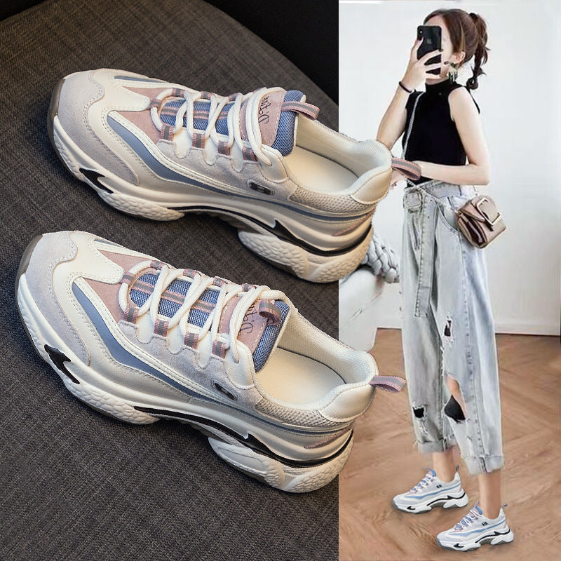 Sarah Express Retro Platform Sneakers with Breathable Finish