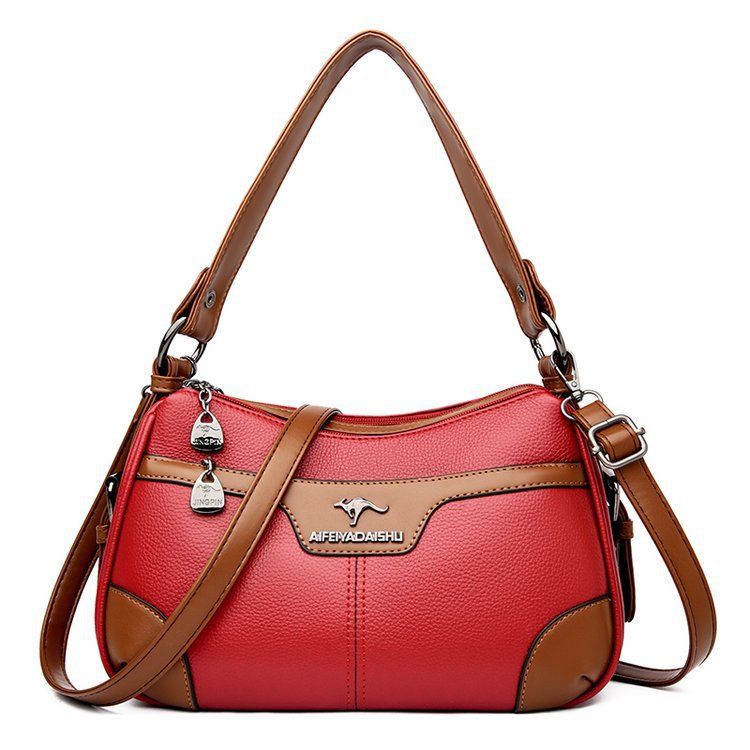 Sarah Express Retro Woven Contrasting Color Shoulder Bag