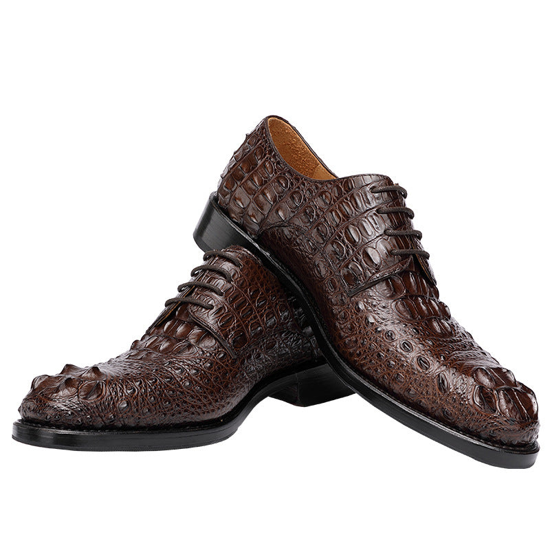 Sarah Express Men's Crocodile Pattern Leather Dress Shoes