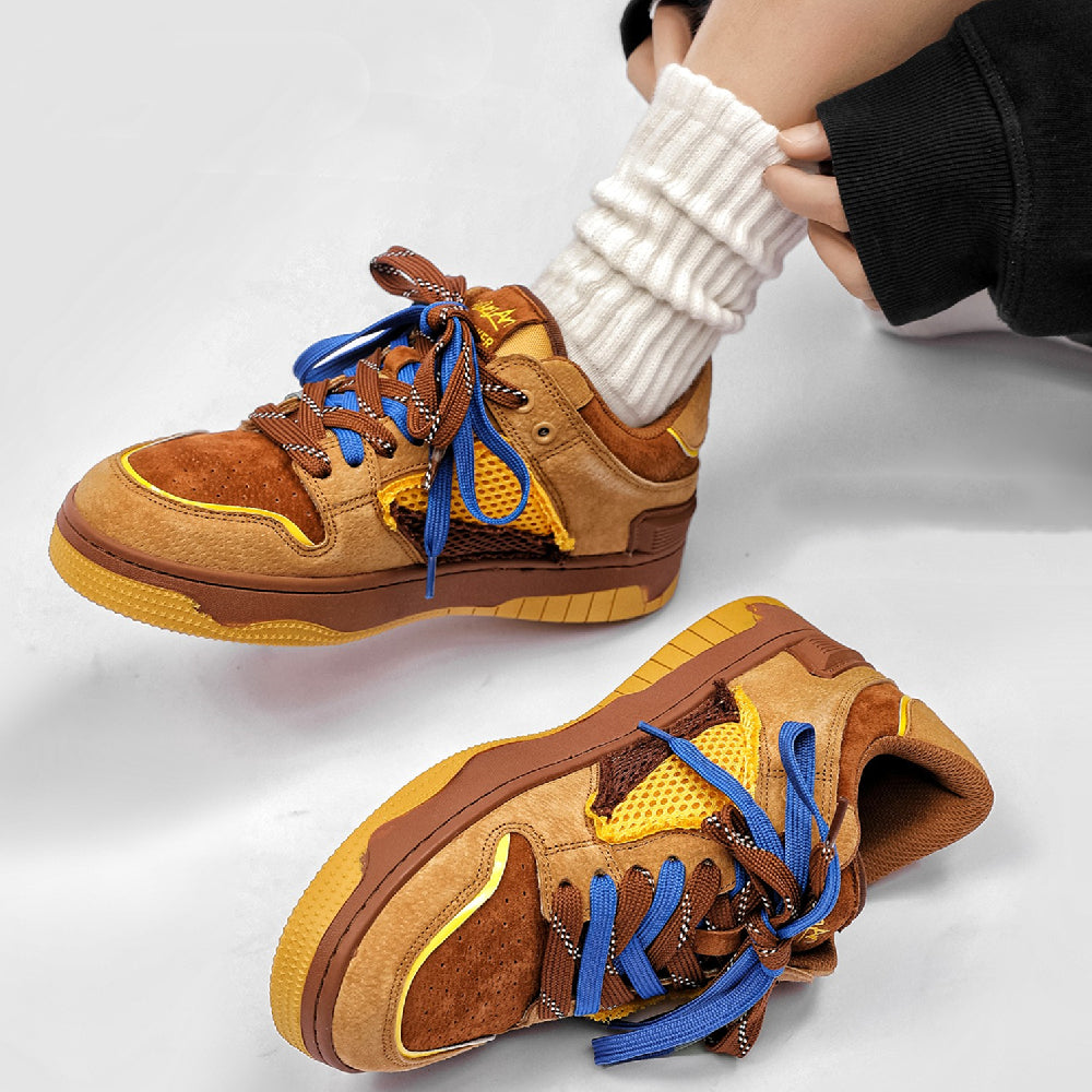 Sarah Express Men's Color Block Niche Bread Sneakers