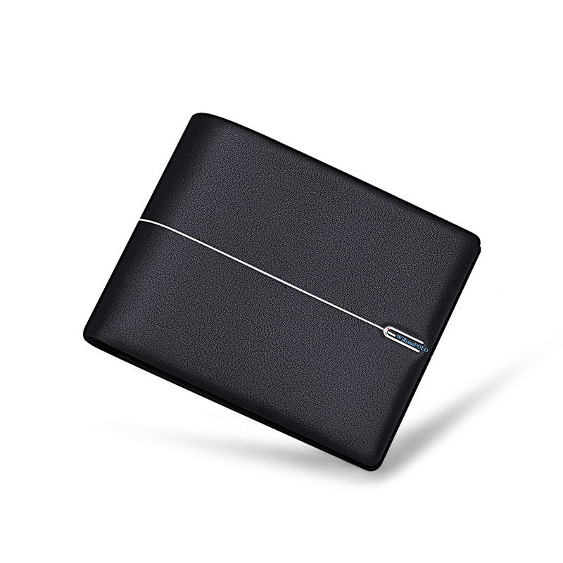 Sarah Express Men's Business Cowhide Leather Wallet Black
