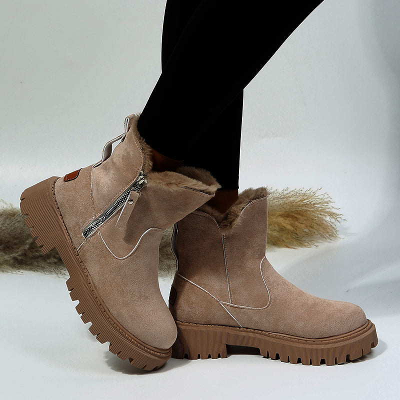 Sarah Express Plush Lined Faux Suede Snow Boots