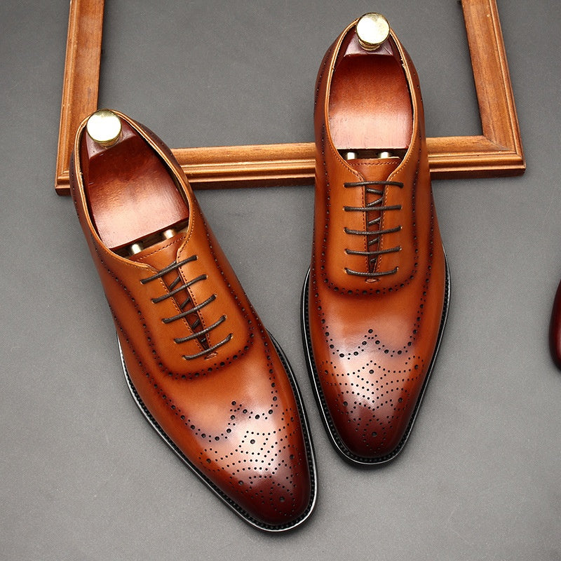Sarah Express Men's Pointed Toe Formal Lace-Up Shoes
