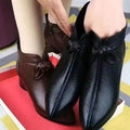 Sarah Express Pointed Toe Chunky Heel Ankle Boots Black
