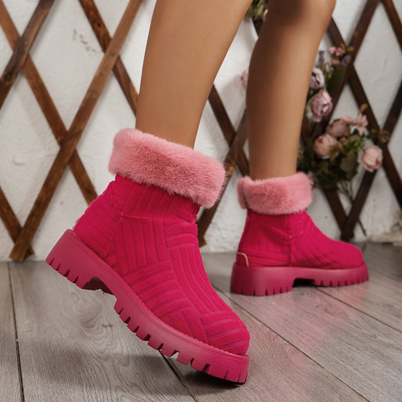 Sarah Express Plush Lined Thick Sole Ankle Boots