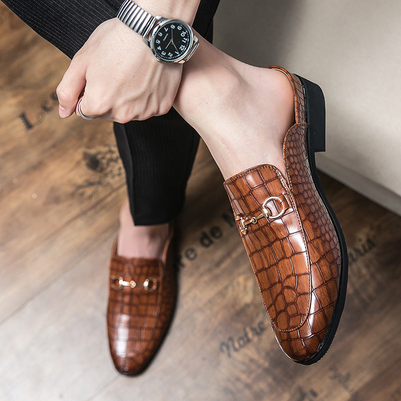 Sarah Express Men's Metal Accent Backless Loafer Slippers