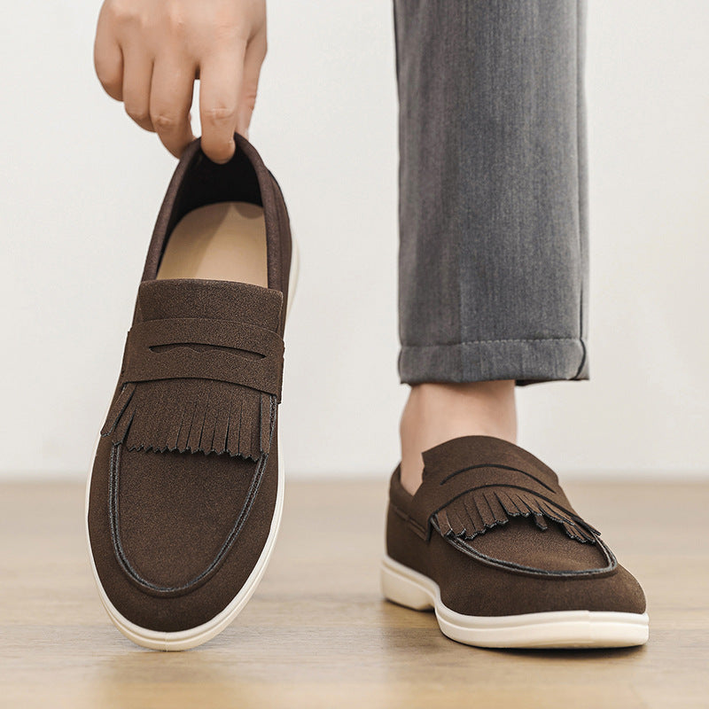 Sarah Express Men's Matte Suede Slip-On Loafers