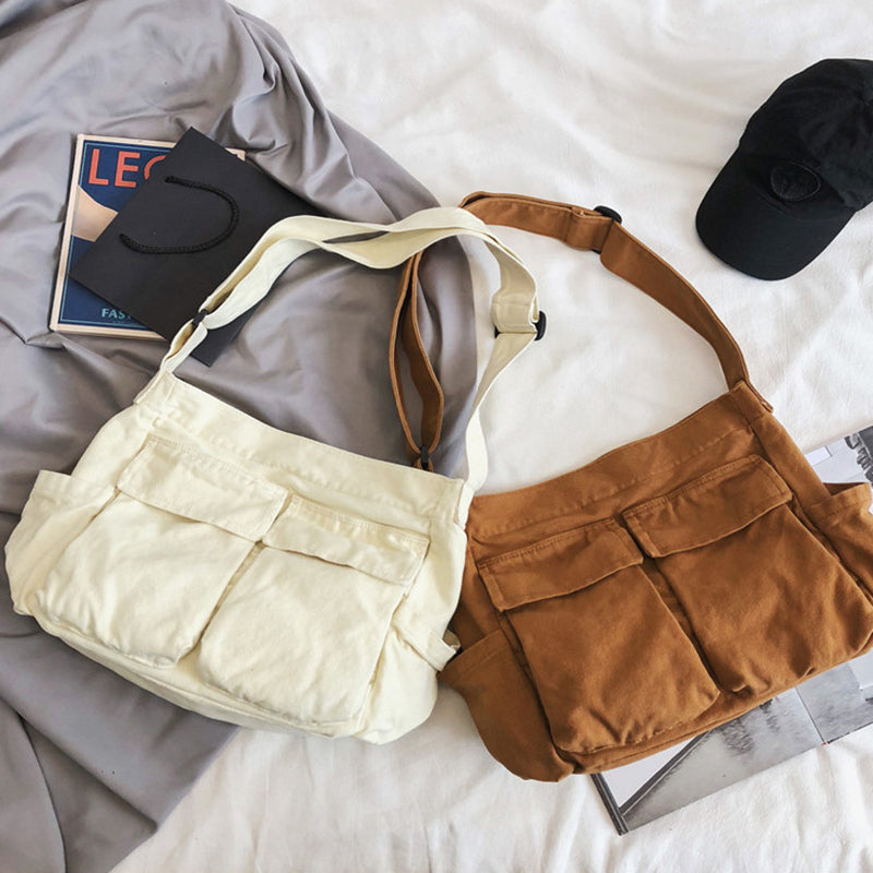 Sarah Express Canvas Messenger Bag Multi Pocket Shoulder