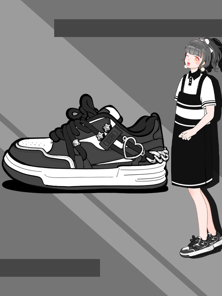 Sarah Express Heart Chain Platform Sneakers