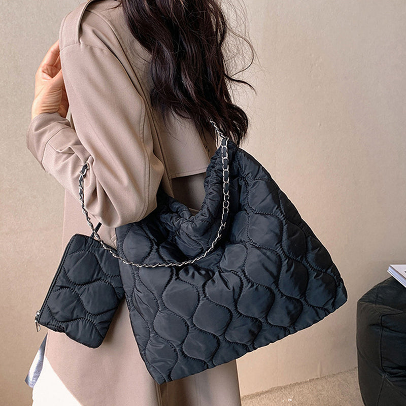 Sarah Express Quilted Shoulder Bag With Matching Pouch