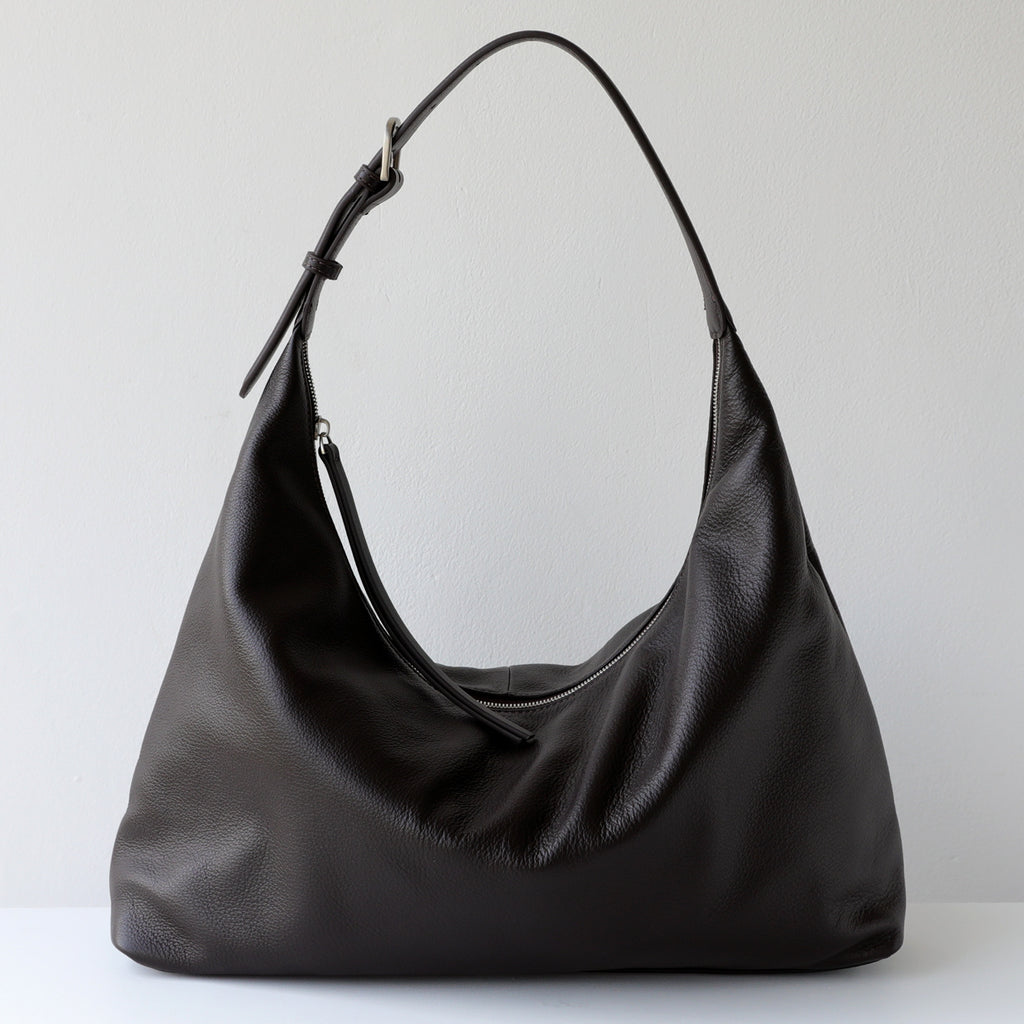 Sarah Express Genuine Leather Dumpling Tote Shoulder Bag Coffee