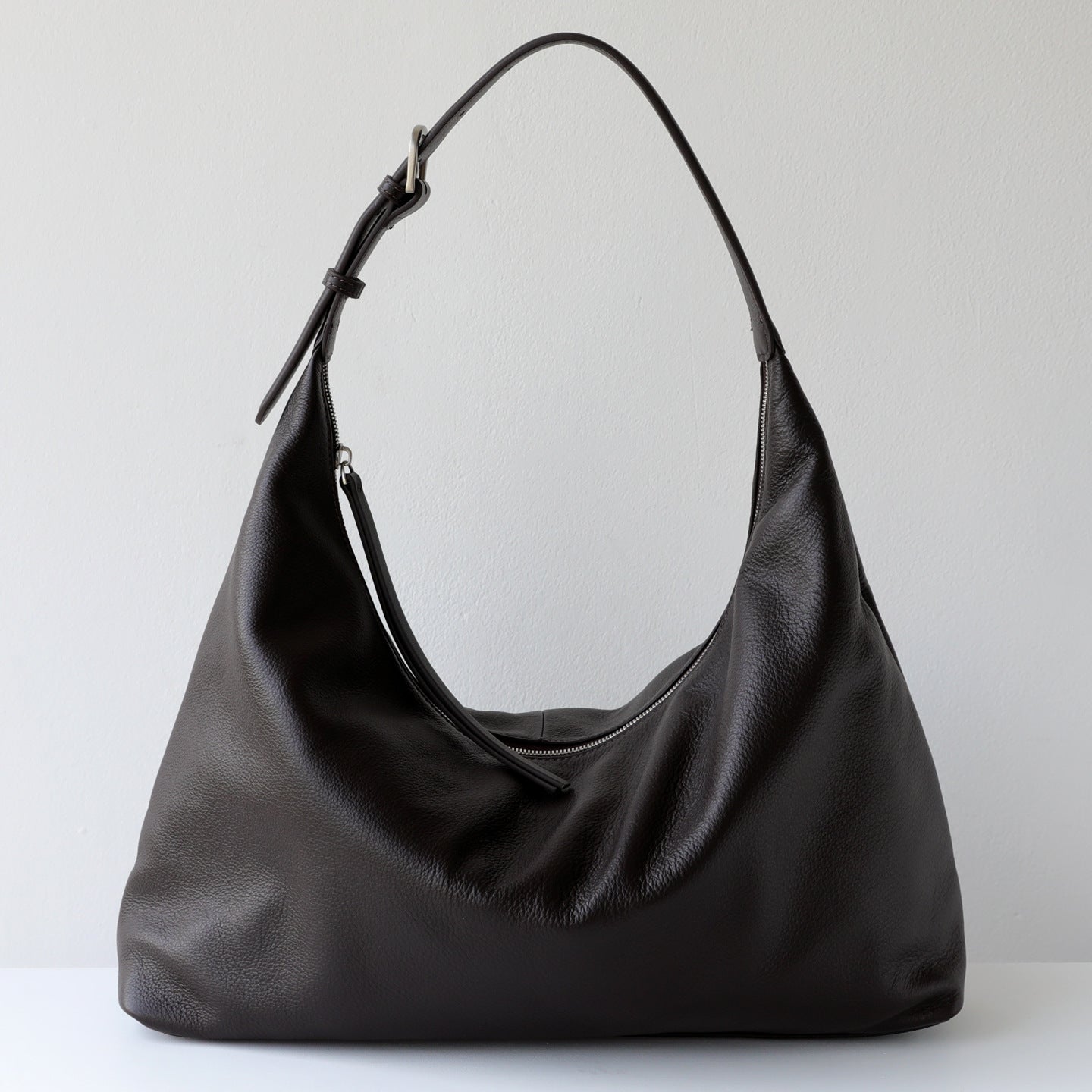Sarah Express Genuine Leather Dumpling Tote Shoulder Bag Coffee