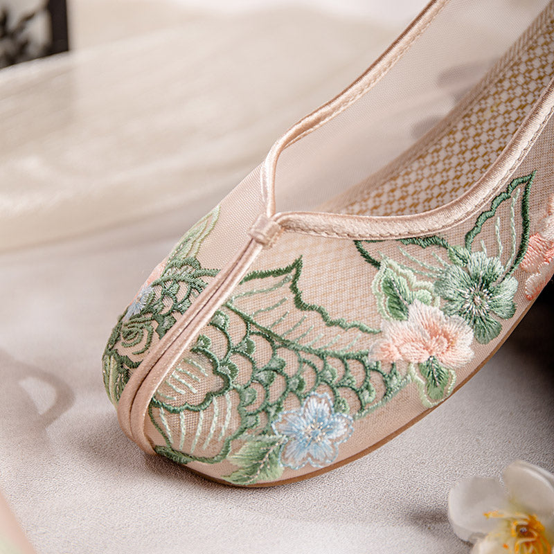 Sarah Express Embroidered Mesh Flat Loafers