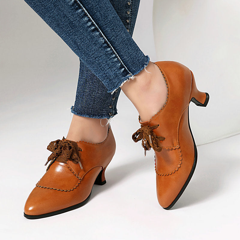 Sarah Express Pointed-Toe Chunky Heel Dress Pumps